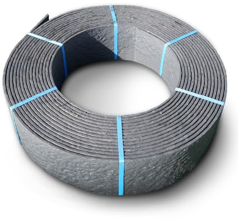 TeichVision – Stabile Rasenkante Kunststoff - Stärke 7mm (14 cm hoch x 5 m lang) / Beetumrandung/Beeteinfassung Kunststoff/Mähkante/Beetbegrenzung/Flexible Rasenkante rund