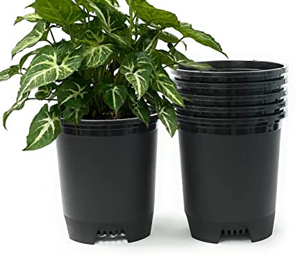 3 Gallon Nursery Pot Plastic Planters for Outdoor Indoor Plants Gardening Flower Pots 6-Pack Plant Pots with Drainage Holes