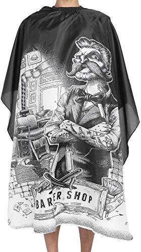 YUYTE Capa de Peluquería, Capa de Peluquería Barberos, Peluquería Delantal Impermeable Salón de Corte Corte de Pelo Capa Vestido Antiestático Abrigo de Peluquero 150 * 135 cm