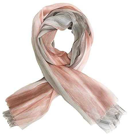 J26 Farbverlauf Seide Tuch XL Schal Silk Seidenschal Seindentuch Regenbogen Rainbow Halstuch Sommer Hochwertig Leicht (Grau)