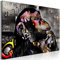 decomonkey Bilder AFFE Banksy 120x80 cm 1 Teilig Leinwandbilder Bild auf Leinwand Vlies Wandbild Kunstdruck Wanddeko Wand Wohnzimmer Wanddekoration Deko Tiere Gorilla Bunt Street Art Abstrakt