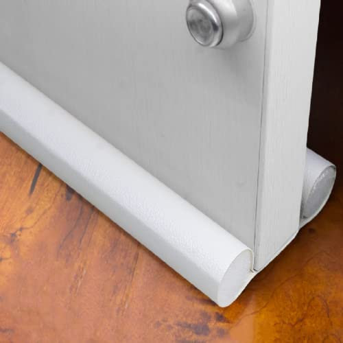 96 cm Puerta Flexible Tira De Sellado Inferior Protector Sellador Tapón Burlete Bloqueador De Polvo De Viento Protector(1, Blanco)