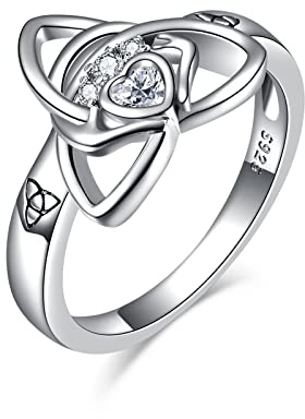 WINNICACA keltisch Trinity Knoten Ring Sterling Silber S925 Einfache Ringe Schmuck Für Frauen Mädchen, Größe 8