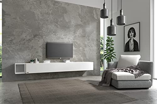 Wuun® Somero Lowboard Tv-Board Wohnwand SW6 (TV-Board: Weiß-Matt/Box: Weiß-Matt, 210cm (180cm + 30cm))