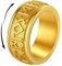 FindChic Anti Stress Ring Edelstahl Viking Rune Fingerring Herren drehbarer Spinner Bandring Fidget Spinner Zappelring für Vatertag Geburtstag, Gold, 57