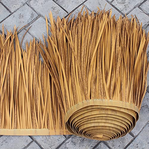 FENGDIAN 3m/5m/10m Mexican Straw Roof Thatch-Artificial HDPE Bushy and Realistic Palm Thatch Rolls for Tiki Hut Bar Garden Patio Gazebos Wall, Weatherproof/Retardant/Fireproof A1 3m/118in