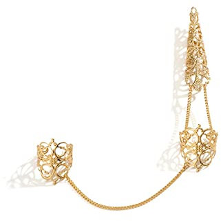 Kenjudess Gothic Finger Nail Tip Claw Rings Queen Costume Claws Knuckle Finger Ring Nail Rings Decoration Accessory for Women and Girls, 1 Count (Pack of 1), Metal Gold