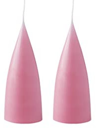 Kunstindustrien® Stumpenkerzen, Hergestellt in Dänemark, 43 Farben verfügbar, Kegel Kerze, Durchgefärbte Stumpenkerze lange Brenndauer von 15 Stunden, Kerzen Deko, 2 Stück 6,5 x 16cm (Pastellrosa)