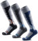 WEIERYA Calze Sci Uomo in Lana Merino - Calze da Sci per Uomo e Donna,Termiche, Antiscivolo, Ideali per Sci, Snowboard e Inverno,3 Paia,Nero Grigio Blu,41-44