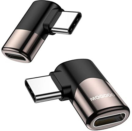 MOGOOD USB C 90 Grad Adapter Männlich zu Weiblich Extender Rechter Winkel für Steam Deck, Switch, Notebook, Tablet und Handy Zubehör