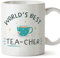 MUGFFINS Tazas para PROFESOR - En Inglés - World's best tea-cher - 11 oz / 330 ml - Regalo original y divertido