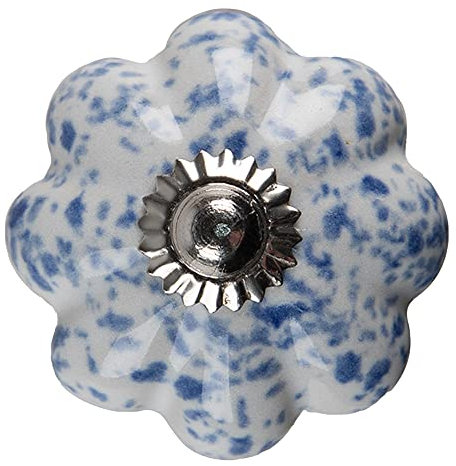 Clayre & Eef Türknauf Ø 4 cm Blau Weiß Keramik Möbelknopf