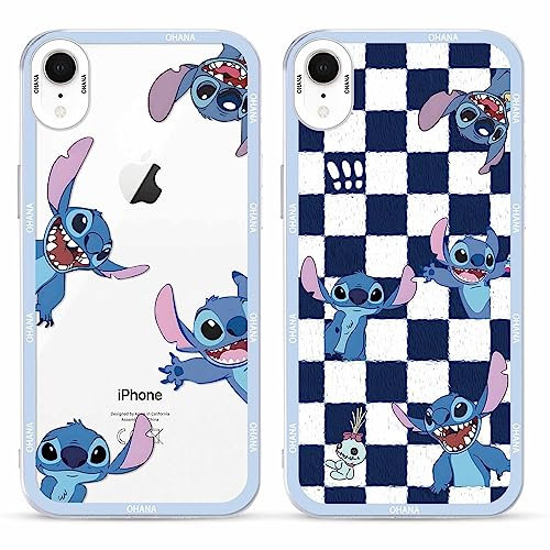 FGIAZDU 2 Pack Cute Cartoon Phone Case for iPhone XR Case 6.1,Girly Kawaii Anime Design Cover,Cool Movie Character Cases for Women Girls Boys,Soft TPU Shockproof Protective Funda for iPhone XR,Clear