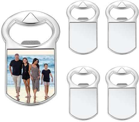 Fridge Magnet Sublimation Bottle Opener Blanks, Personalized Photo Gifts for Party Favors Wedding Bestman DIY Craft Supplies Home Decoration (5PCS-Blank)