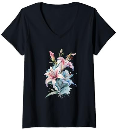 Florist Orchideen Blume Pflanze für eine Floristin T-Shirt mit V-Ausschnitt