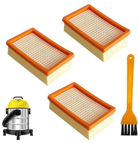 StHOMURYück Lot de 3 filtres plissés plats pour aspirateur Karcher multifonction : filtre plissé plat HOMURY pour aspirateur Karcher WD4 / WD5 / WD6 / MV4 / MV5 / MV6 - Remplace Karcher 2.863-005.0