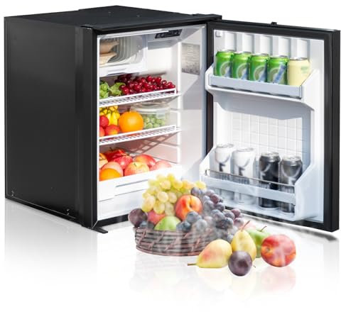 Smad Compressor Fridge 12V/24V, 85L12v Camper Fridge Freezer for Campervan,RV,Boat, Truck, Motorhome, Caravan, Van, -15℃-10℃, Black
