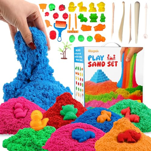 Play Sand Craft Kit Set for Boys & Girls 36p Sensory Bin No Mess Kids Toy