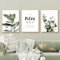 Qeuufieu 3-teiliges Moderne Poster Set, Boho Aesthetic Grün Pflanze Wanddeko Bilder Wohnzimmer Deko Schlafzimmer, Premium Leinwand Bild Wandkunst, ohne Rahmen (30x40cm)