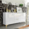 Creative Furniture Sideboard 140cm Luxury Modern TV Unit Stand - White High Gloss & Gold Finish Accents, LUX101