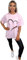 Women Ladies Oversized Butterfly Love Heart Print Short Sleeve T-Shirt Top Cotton Tee for Casual Wear Butterfly Pink 12-14