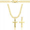 Amor Luxury AMAR goldkette Herren/Damen 925/585 - Kreuz Kette 50 cm - Kreuzkette, Halskette 3,8mm Panzerung