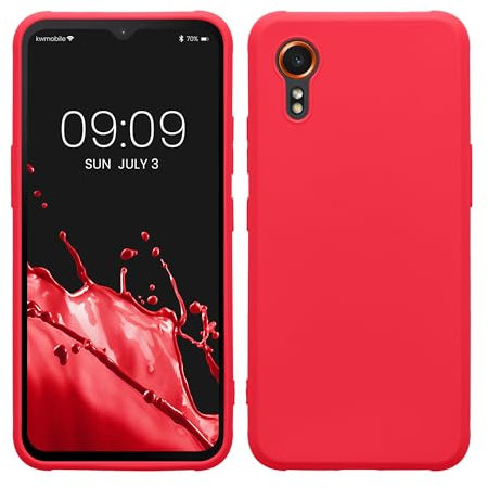 kwmobile Hülle kompatibel mit Samsung Galaxy Xcover7 Hülle - weiches TPU Silikon Case - Cover geeignet für kabelloses Laden - Neon Pink
