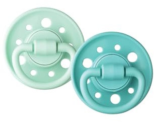 DODIE Sucettes Rondes GAÏA, tetine pour bébé, 6-36 mois, Vert, Lot de 2