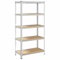 vidaXL 5-layer storage shelf - galvanized steel & engineered wood rack for garage/home - 100x50x198 cm - silver