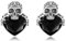 PARYFO Totenkopf Ohrringe 925 Sterling Silber Totenkopf Ohrstecker mit Schwarzer Kristall Totenköpfe Goth Ohrringe Männer Frauen Gothic Schmuck Weihnachten Geschenke für Männer Frauen Mädchen