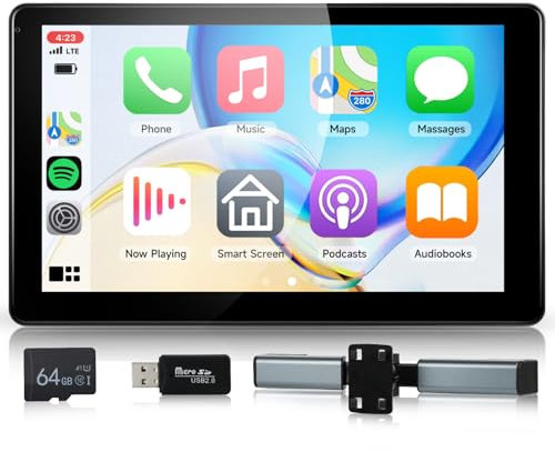 Hodozzy Reproductor de Reposacabezas con Pantalla Táctil HD 9 Pulgadas, Monitor para Reposacabezas con CarPlay Android Auto, Bluetooth, Radio FM, Super Link, AUX, Tarjeta TF 64GB, Universal
