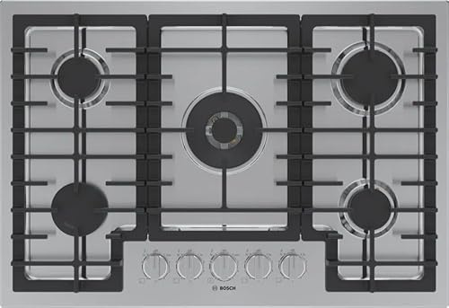 800 Series 30 in. Gas Cooktop in Stainless Steel with 5-FlameSelect Burners Including 17,000 BTU Dual-Flame Burner