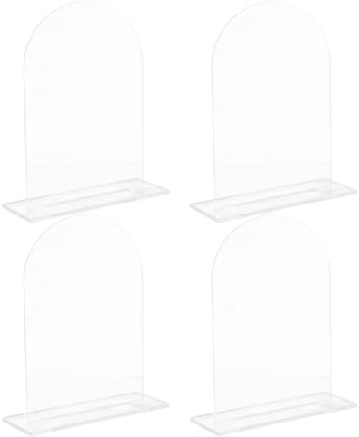 NULYLU 4stücke Transparente Gewölbte Acryl-tischnummernschilder Mit Ständern Für Hochzeiten Partys Und Individuelle Event-dekorationen Tischaufsteller Für Einfache Sitzordnung