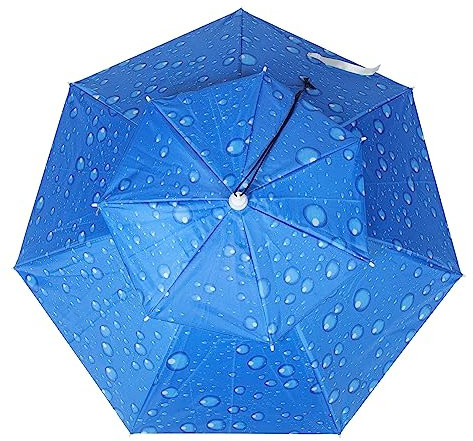 ARTSEWPLY Parapluie Couche Pliable Ombre Imperméable Parasol Plage Accessoire De Pêche Chapeaux De Pluie Uv Étanche Élastique Textiles D'oxford Bleu