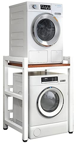Height Adjustable Dryer Stand - Stacking Kit for Front Load Washing Machines & Tumble Dryers - Over Washer Storage Rack with 400KG Load Capacity