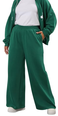 Yours Curve 'La' Wide Leg Joggers - Women's - Plus Size Curve