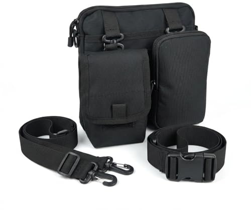 Buraku Server Apron Pouch - Detachable Waiter Money Bag & Organizer Pouch for POS, Tablet, Server Book, Black
