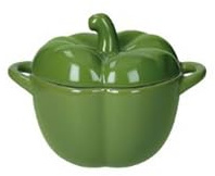 Brandani Mini Cocotte “Peperone” in Stoneware con coperchio 15,5×11×11 h cm – Forno e lavastoviglie.
