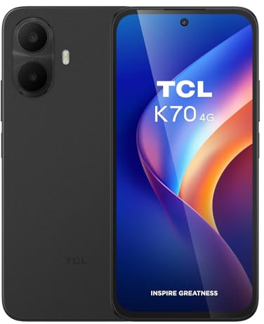 TCL K70 4G Android-Smartphone, 6,8 HD+ 120Hz Display, 4GB RAM + 128GB ROM, 5200mAh(typ.) Akku, inkl. TPU-Schutzhülle,Midnight Black