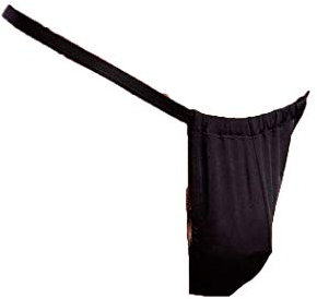 Blueline Men's Microfiber V-String, Black, Large/X-Large