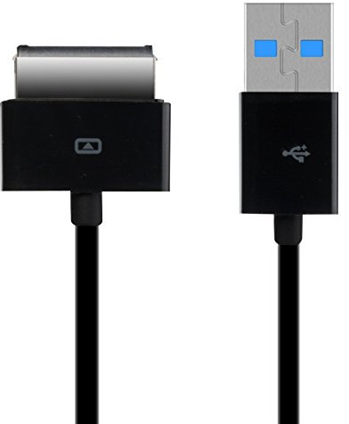 kwmobile Chargeur Compatible avec ASUS EEE Pad Transformer TF101 / TF300 / TF201 / TF700 - Chargeur Câble USB 40 pin pour Tablette en Noir