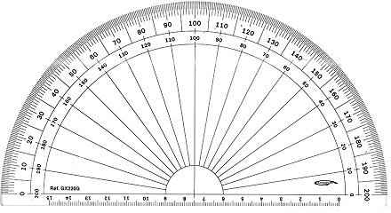 GRAPHOPLEX Rapporteur 1/2 cercle 22cm grades Transparent