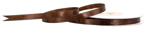 Satinband 6mm x 25m Rolle - FARBAUSWAHL in 3/6/12/18/25/38/50/75/100mm - farbecht & waschbar - Schleifenband für Hochzeit - Geschenkband zum Verpacken Dekorieren Basteln - Dunkelbraun 875