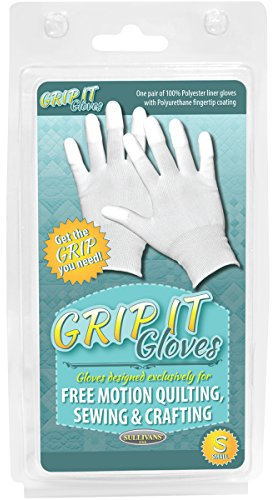 Sullivans Grip Gloves for Free Motion Quilting Small, Acrylic, Multicoloured, S (Pack of 2)