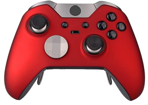 eXtremeRate Coque Avant de Remplacement pour Xbox One Elite Manette, Modèle 1698-Mat Rouge