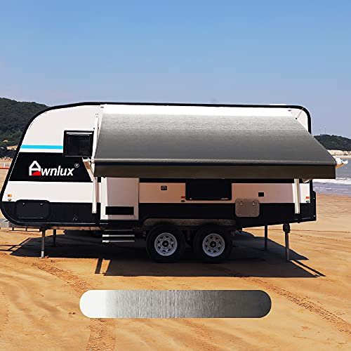 Awnlux RV Awning Camper Awning Fabric, Trailer Awning Canopy Patio Camping Car Awning, Durable Vinyl Roller Tube for RV, Van, SUV, Patio Awning Replacement (12, Black Fade)