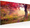 Runa Art Tableau Decoration Murale Forêt Paysage 1 Partie Moderne Toile non tissée Salon Salle Automne Rose 611612a
