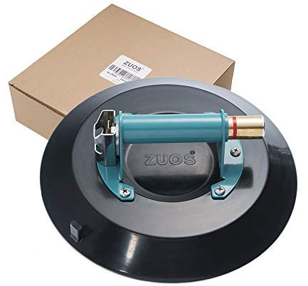 ZUOS Ventouse robuste de 30,5 cm pour le levage du granit et du verre, ventouse en verre avec poignée en métal et pompe en laiton, capacité de charge de 136 kg