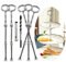 Anyasen etageren stangen Set Etagere bausatz Etagere etagen etageren stäbe Etagere bausatz Stange für Etagere metallstangen für Etagere (Oval) (Silber, 5 Stück)