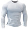 Muscle Alive Herren Fitness Langarmshirts Fest Kompression Grundschicht Bodybuilding Tops Polyester und Spandex 9309 Weiß XL